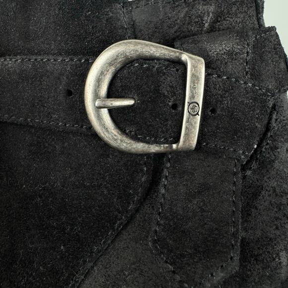 BORN MOROCCO LEATHER ANKLE BOOTIES IN BLACK DISTRESSED NWOB WOMEN'S SIZE 5.5 - Picture 10 of 14